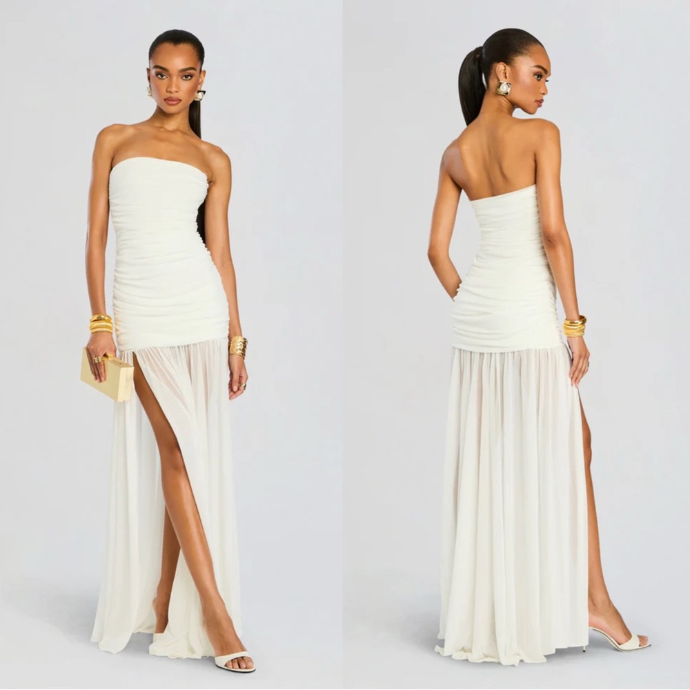 Retrofete Adele Strapless Maxi Dress White
